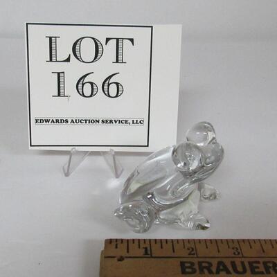 Small Clear Glass Frog Figurine, Lead Crystal, Taiwan