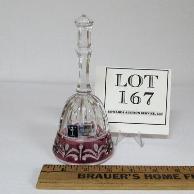 Vintage West Germany Clear and Cranberry Lead Crystal Bell