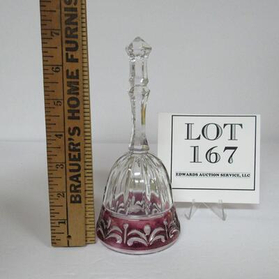 Vintage West Germany Clear and Cranberry Lead Crystal Bell