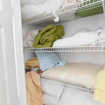 Large Closet Full of Bedding and Linens 