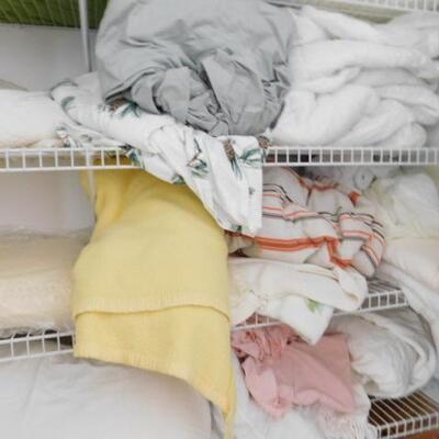 Large Closet Full of Bedding and Linens 