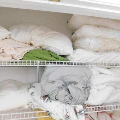 Large Closet Full of Bedding and Linens 