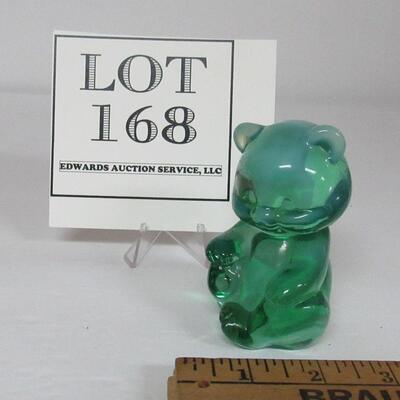 Vintage Fenton Glass Bear Green Opalescent