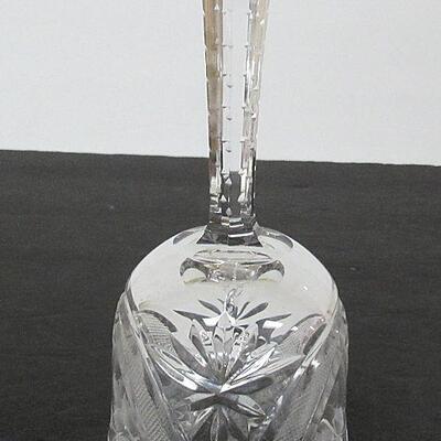 Vintage Clear Crystal Glass Bell With Cut Tulip Pattern