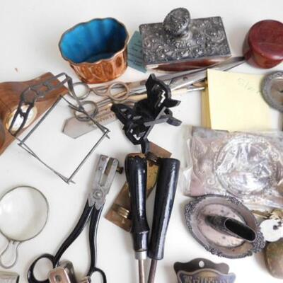Nice Collection of Tin and Metal Office Trinkets