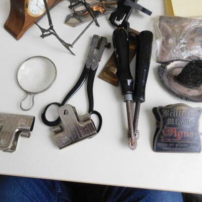 Nice Collection of Tin and Metal Office Trinkets