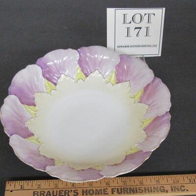Vintage Large Bowl With Floral Edge, Unmarked