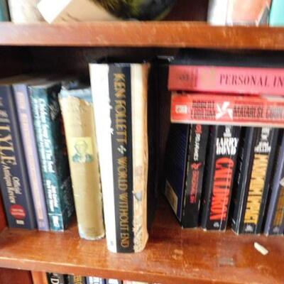 Solid Wood Book Case and Books Mostly Fiction 