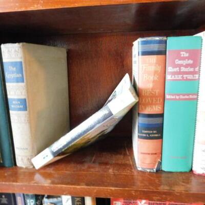 Solid Wood Book Case and Books Mostly Fiction 