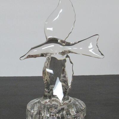 Vintage Cambridge Glass Co Seagull Flower Frog