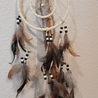 Lot 189: 59" Tall Native American Style Staff w/ Beads and Feathers