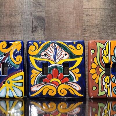 Lot 196: (3) Original Mexico Handpainted Outlet Covers 