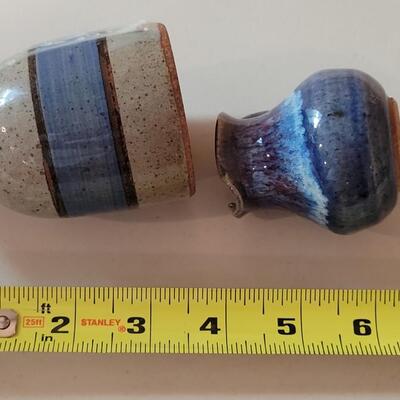 Lot 199: (2) Small Home Deco Pottery Art Jugs