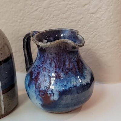 Lot 199: (2) Small Home Deco Pottery Art Jugs
