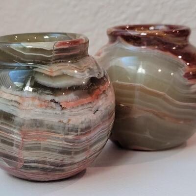 Lot 200: Pair of Small Marble Vessels 