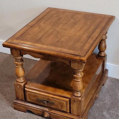 Lot 208: Vintage Wood Side Table 