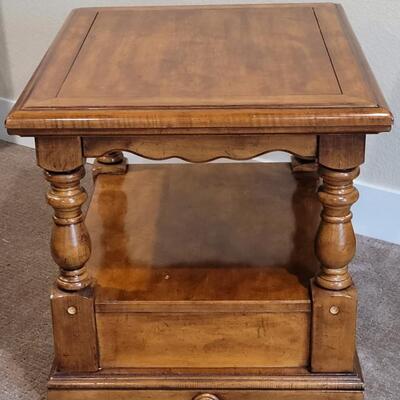 Lot 208: Vintage Wood Side Table 