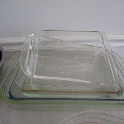 Assorted Bake Ware- Mixing Bowls, Glass Baking Dishes, Cookie Sheets, Metal Pans, Etc.