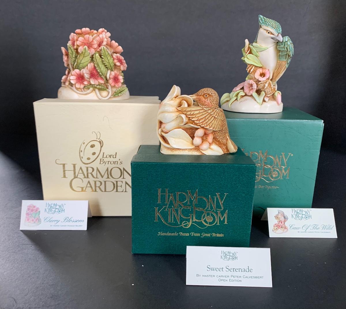 Lot 80 Harmony Kingdom Collectibles Flowers Humming Bird Blue Jay 