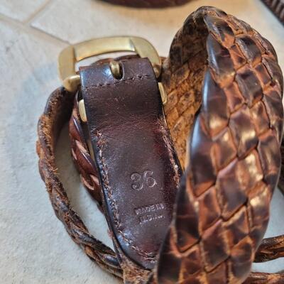 Lot 213: (3) Men's Leather Belts