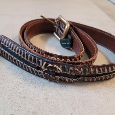 Lot 213: (3) Men's Leather Belts