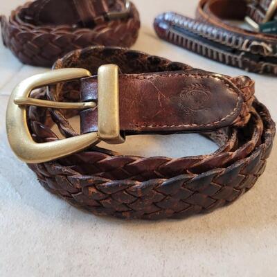 Lot 213: (3) Men's Leather Belts