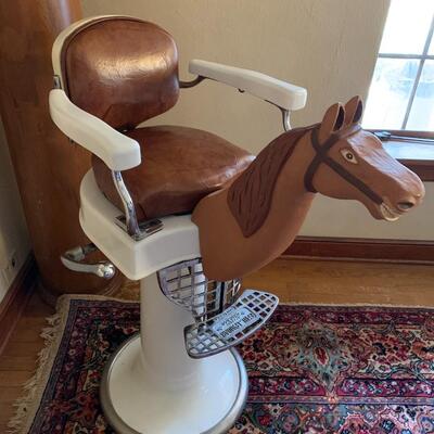 Antique Child's Barber Chair with Horse Head