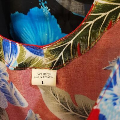 Lot 231: Ladies Hawaiian Tank Top Blouse and 2 Hawaiian Dresses