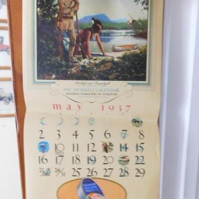 Vintage 1937 Morrell Food Company Calendar 'Immortal Characters of Literature'