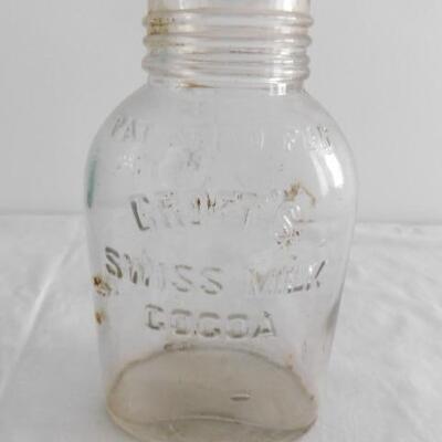 Vintage Croft's Swiss Milk Cocoa Glass Container