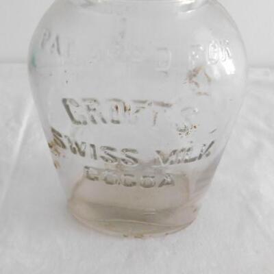 Vintage Croft's Swiss Milk Cocoa Glass Container
