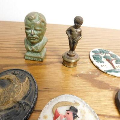Vintage Cast Iron Plaques, Scale, and More 