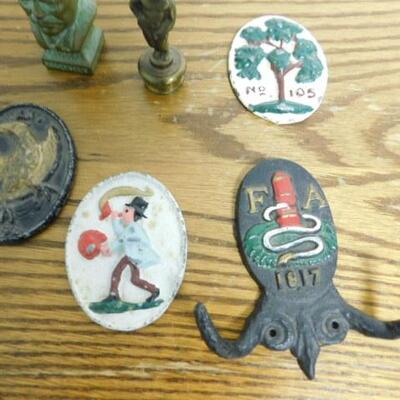 Vintage Cast Iron Plaques, Scale, and More 