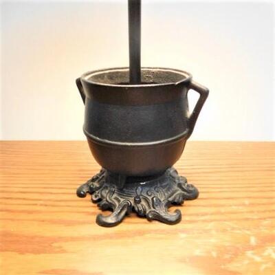 Vintage Cast Iron Kettle Base Lamp 