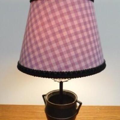 Vintage Cast Iron Kettle Base Lamp 