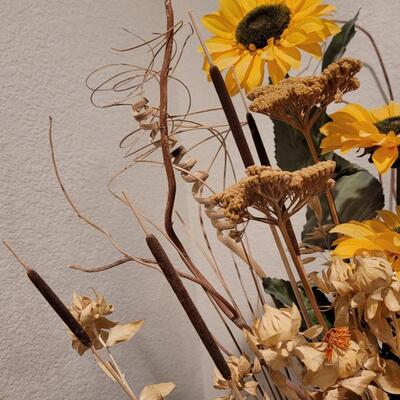 Lot 246: Large Sunflower Arrangement in Ceramic Container 