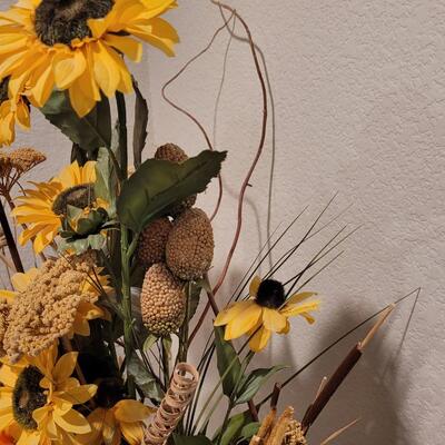 Lot 246: Large Sunflower Arrangement in Ceramic Container 