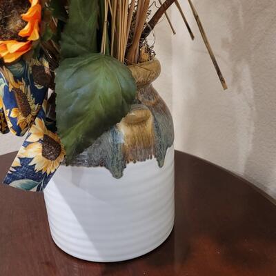 Lot 246: Large Sunflower Arrangement in Ceramic Container 