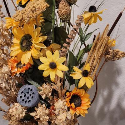 Lot 246: Large Sunflower Arrangement in Ceramic Container 