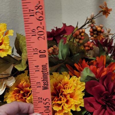 Lot 247: Flower Arrangement in Metal Container 