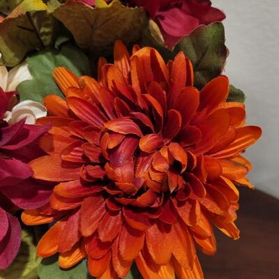 Lot 247: Flower Arrangement in Metal Container 