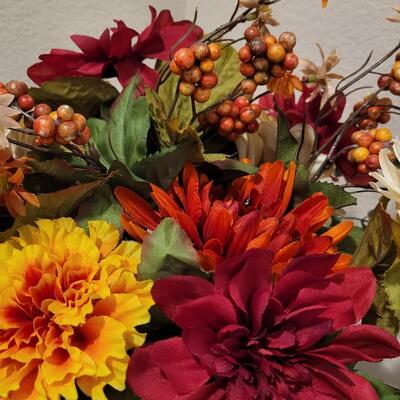 Lot 247: Flower Arrangement in Metal Container 