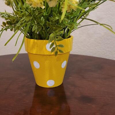 Lot 248: Flowers in Yellow Polka Dot Vase