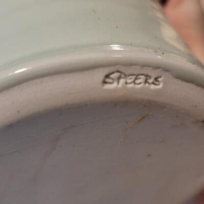 Lot 250: JIM SPEERS Signed Pottery with Floral Arrangement 