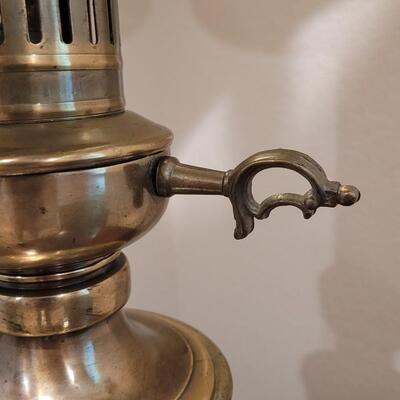 Lot 253: Brass Lamp with Black Shade