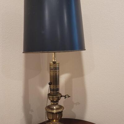 Lot 253: Brass Lamp with Black Shade
