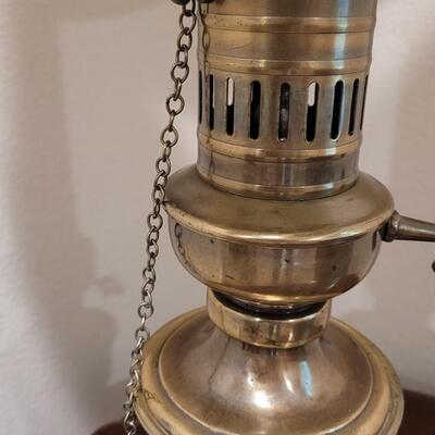 Lot 253: Brass Lamp with Black Shade
