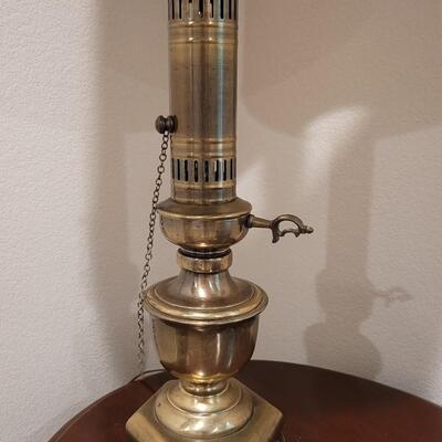 Lot 253: Brass Lamp with Black Shade