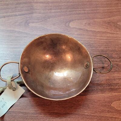Lot 263: Hammered Copper Bowl  and Wood Tool