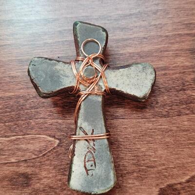 Lot 267: Signed Cross Pendant/Magnet by J. DILLER